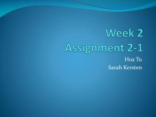 Week 2 Assignment 2-1