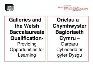 Galleries and the Welsh Baccalaureate Qualification- Providing Opportunities for Learning