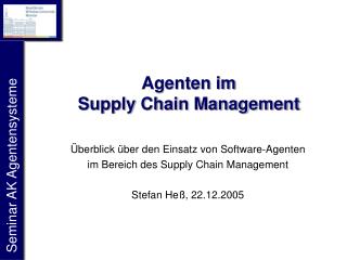 Agenten im Supply Chain Management