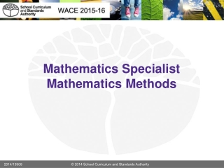 Mathematics Specialist Mathematics Methods