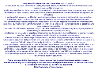 Licence de Libre Diffusion des Documents -- LLDD version 1