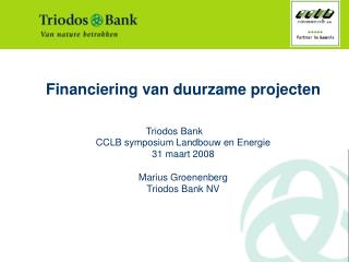 Financiering van duurzame projecten