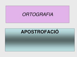 ORTOGRAFIA