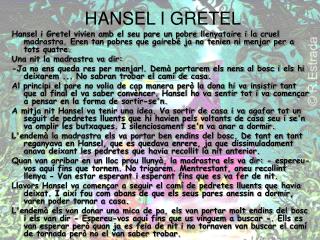 HANSEL I GRETEL