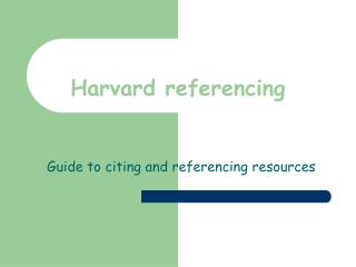 Harvard referencing