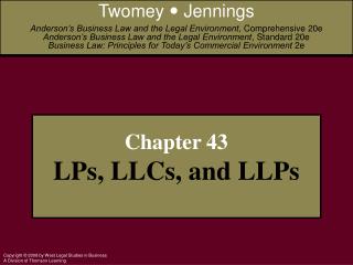 Chapter 43 LPs, LLCs, and LLPs