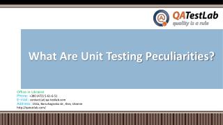 What Are Unit Testing Peculiarities?