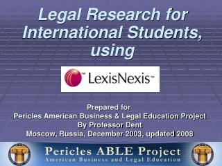 Legal Research for International Students, using