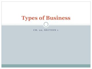 Types of Business