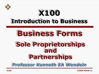 X100 Introduction to Business