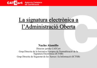 La signatura electrònica a l’Administració Oberta