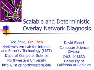 Scalable and Deterministic Overlay Network Diagnosis