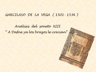 GARCILASO DE LA VEGA ( 1501- 1536 ) 	Análisis del soneto XIII