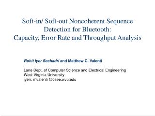 Rohit Iyer Seshadri and Matthew C. Valenti