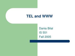 TEL and WWW