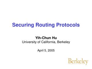 Securing Routing Protocols