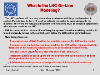 What is the LHC On-Line Modeling?