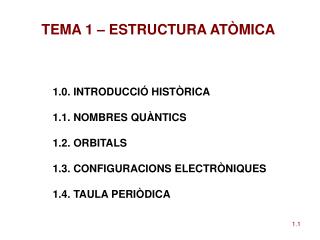 TEMA 1 – ESTRUCTURA ATÒMICA