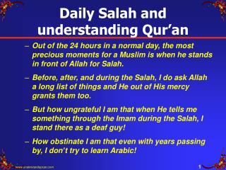 Daily Salah and understanding Qur’an