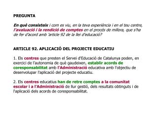 Títol I. De l’autonomia dels centres educatius. Capítol I. Article 12