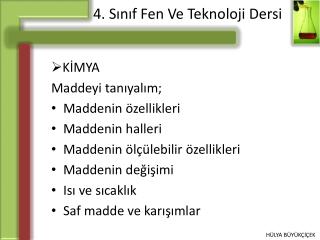 4. Sınıf Fen Ve Teknoloji Dersi