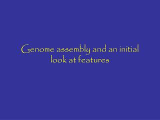 Genome assembly and an initial look at features