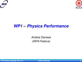 WP1 – Physics Performance