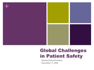 Global Challenges in Patient Safety