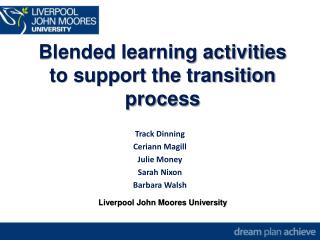 Blended learning activities to support the transition process