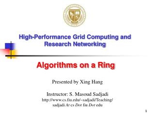 High-Performance Grid Computing and Research Networking