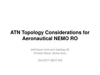 ATN Topology Considerations for Aeronautical NEMO RO