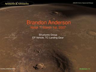 Brandon Anderson Week 7: March 1st, 2007