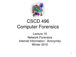 CSCD 496 Computer Forensics