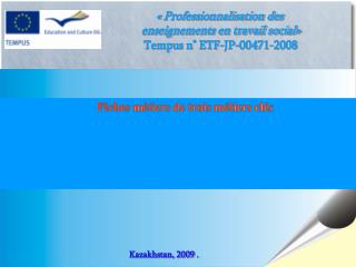 « Professionnalisation des enseignements en travail social» Tempus n° ETF-JP-00471-2008