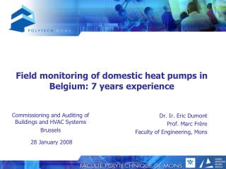 Field monitoring of domestic heat pumps in Belgium: 7 years experience