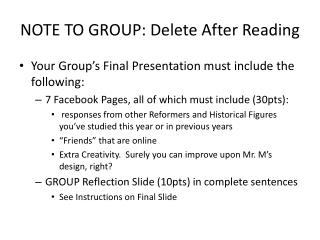 NOTE TO GROUP: Delete After Reading