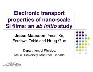 Electronic transport properties of nano-scale Si films: an ab initio study