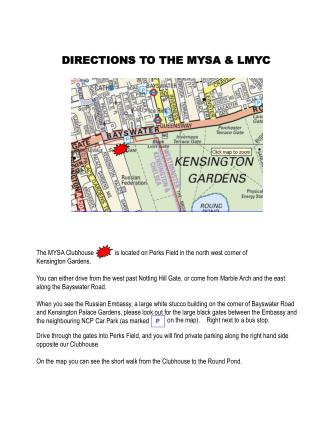 DIRECTIONS TO THE MYSA &amp; LMYC