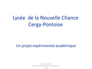 Lycée de la Nouvelle Chance Cergy-Pontoise