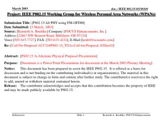 Project: IEEE P802.15 Working Group for Wireless Personal Area Networks (WPANs)