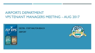 Airports department VPS Tenant managers meeting – aug 2017