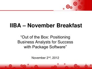 IIBA – November Breakfast