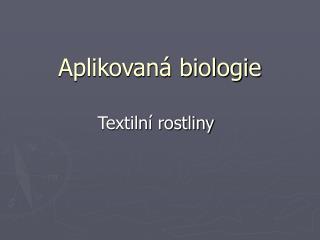 Aplikovaná biologie