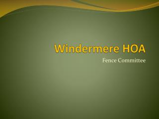 Windermere HOA