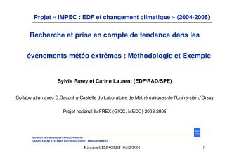 Projet « IMPEC : EDF et changement climatique » (2004-2008)