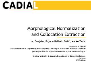 Morphological Normalization and Collocation Extraction