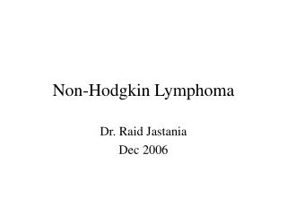 Non-Hodgkin Lymphoma