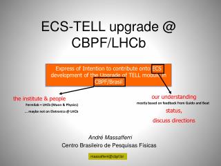 ECS-TELL upgrade @ CBPF/LHCb