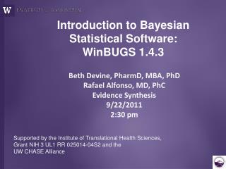 Introduction to Bayesian Statistical Software: WinBUGS 1.4.3