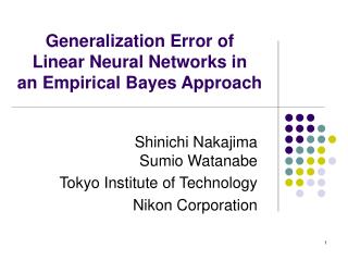 Generalization Error of Linear Neural Networks in an Empirical Bayes Approach